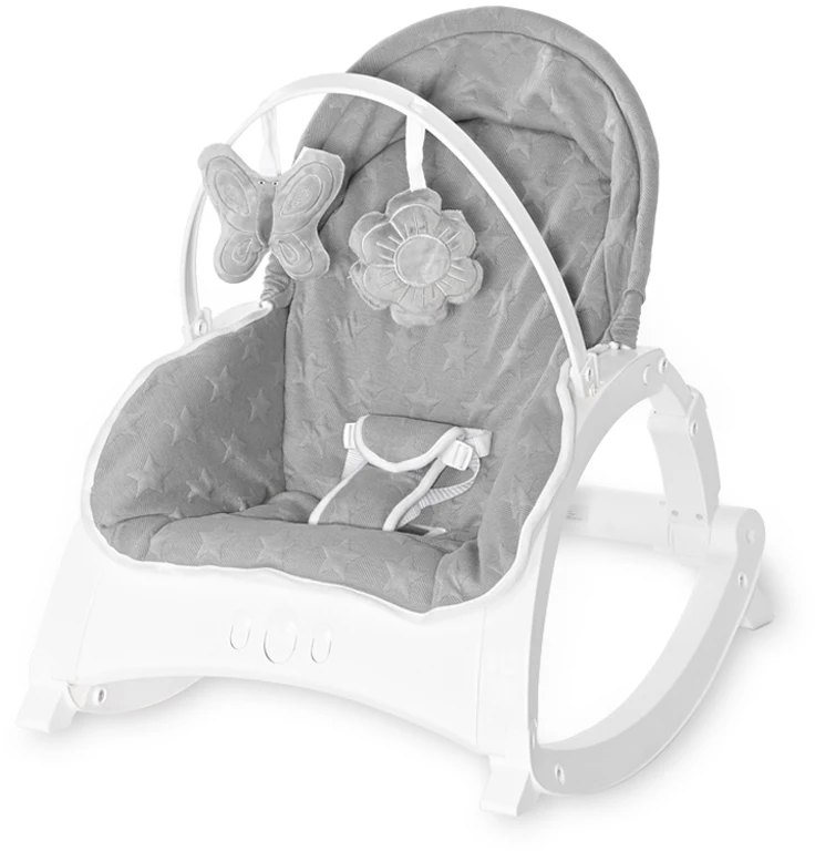 Шезлонг-качалка 3 в 1 Lorelli Alex With Table Cool Grey Stars